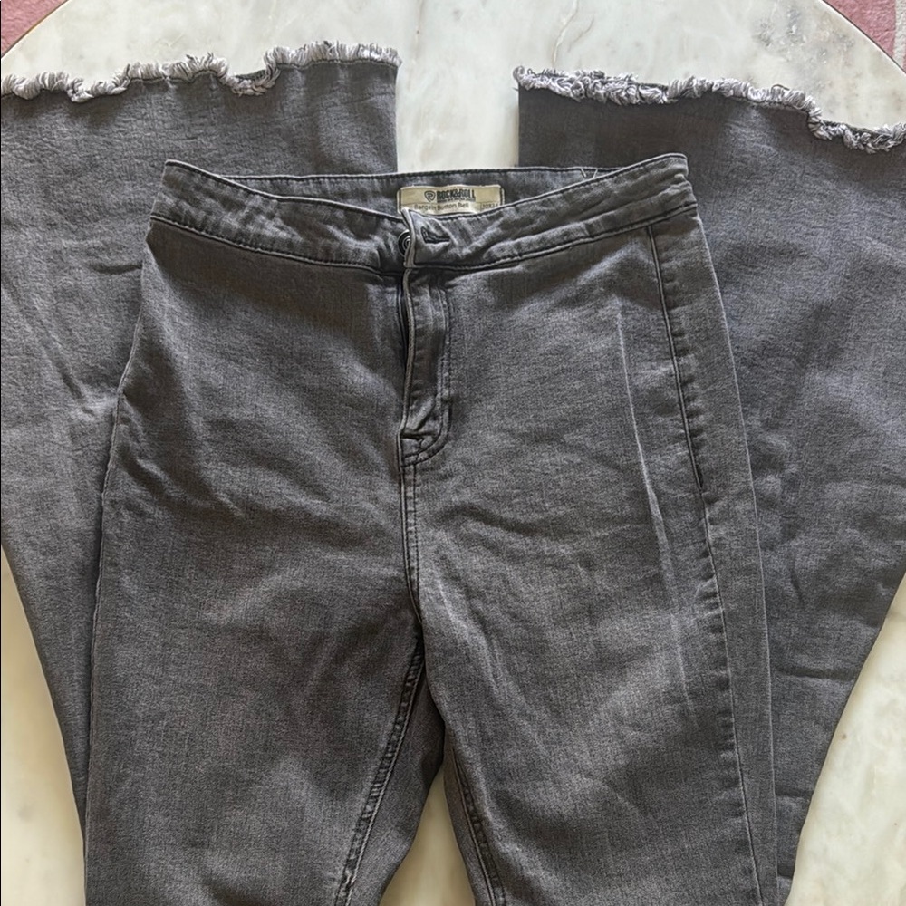 Gray Frayed flares